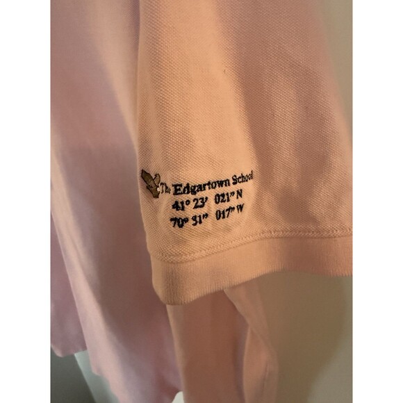 Vineyard Vines Polo Shirt Men XL White Pink Print Performance Short Sleeve Logo - Picture 4 of 5